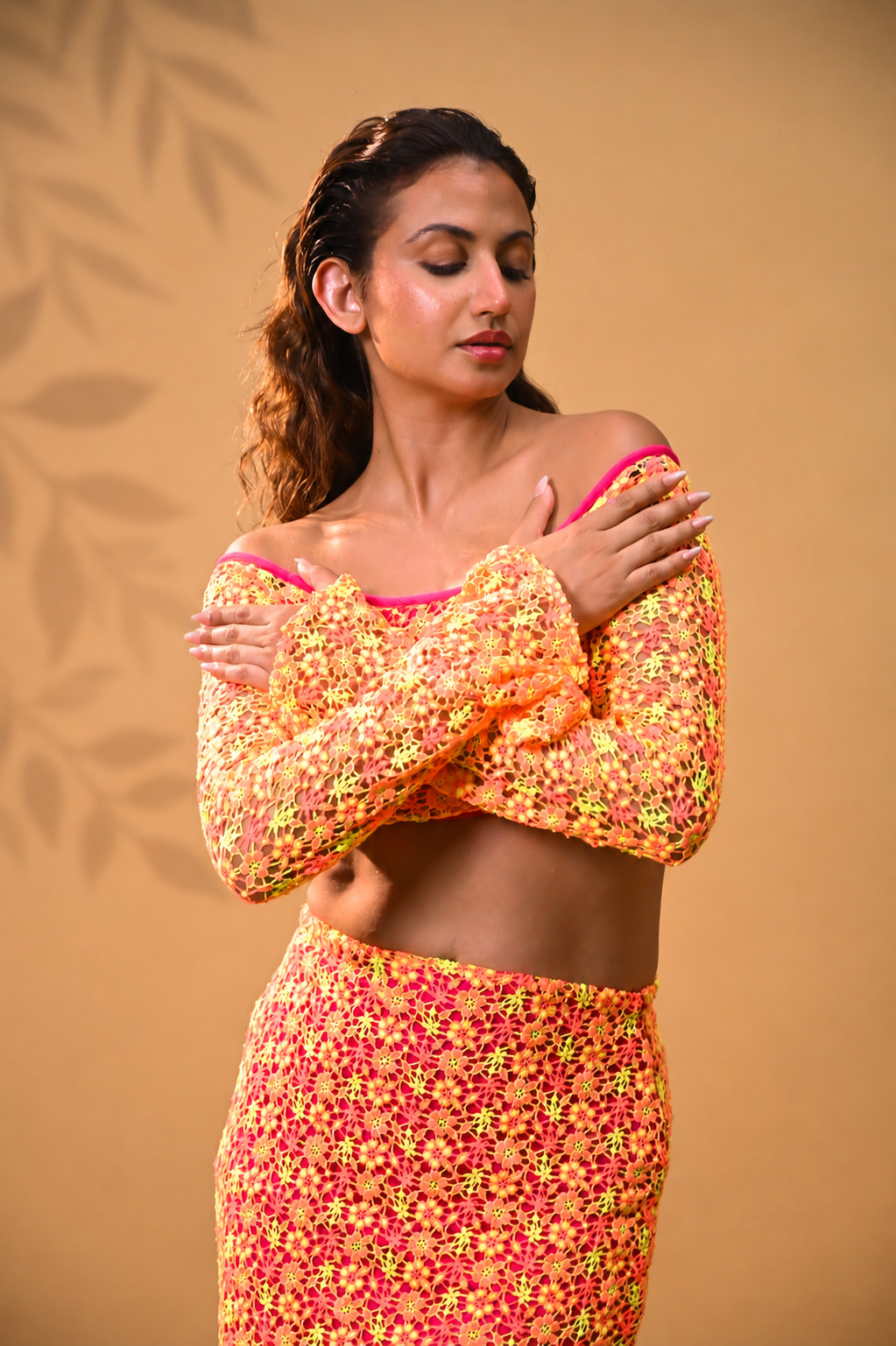 Sunset Bloom Lace Co-ord Set