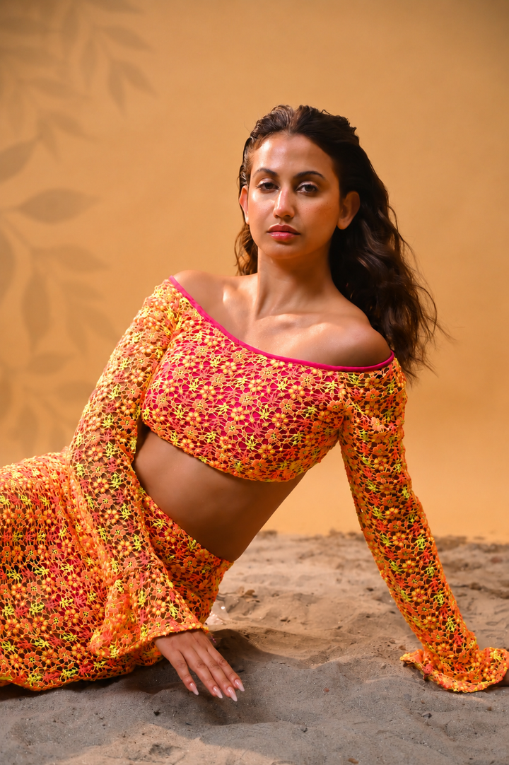 Sunset Bloom Lace Co-ord Set