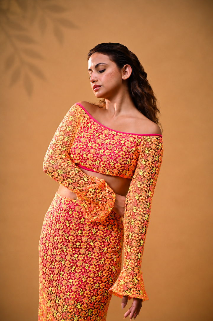 Sunset Bloom Lace Co-ord Set