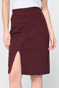 Maroon Slit Skirt