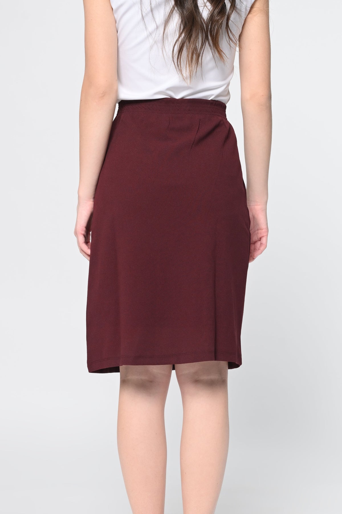 Maroon Slit Skirt