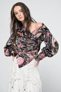 Luxe Paisley Satin Draped Top