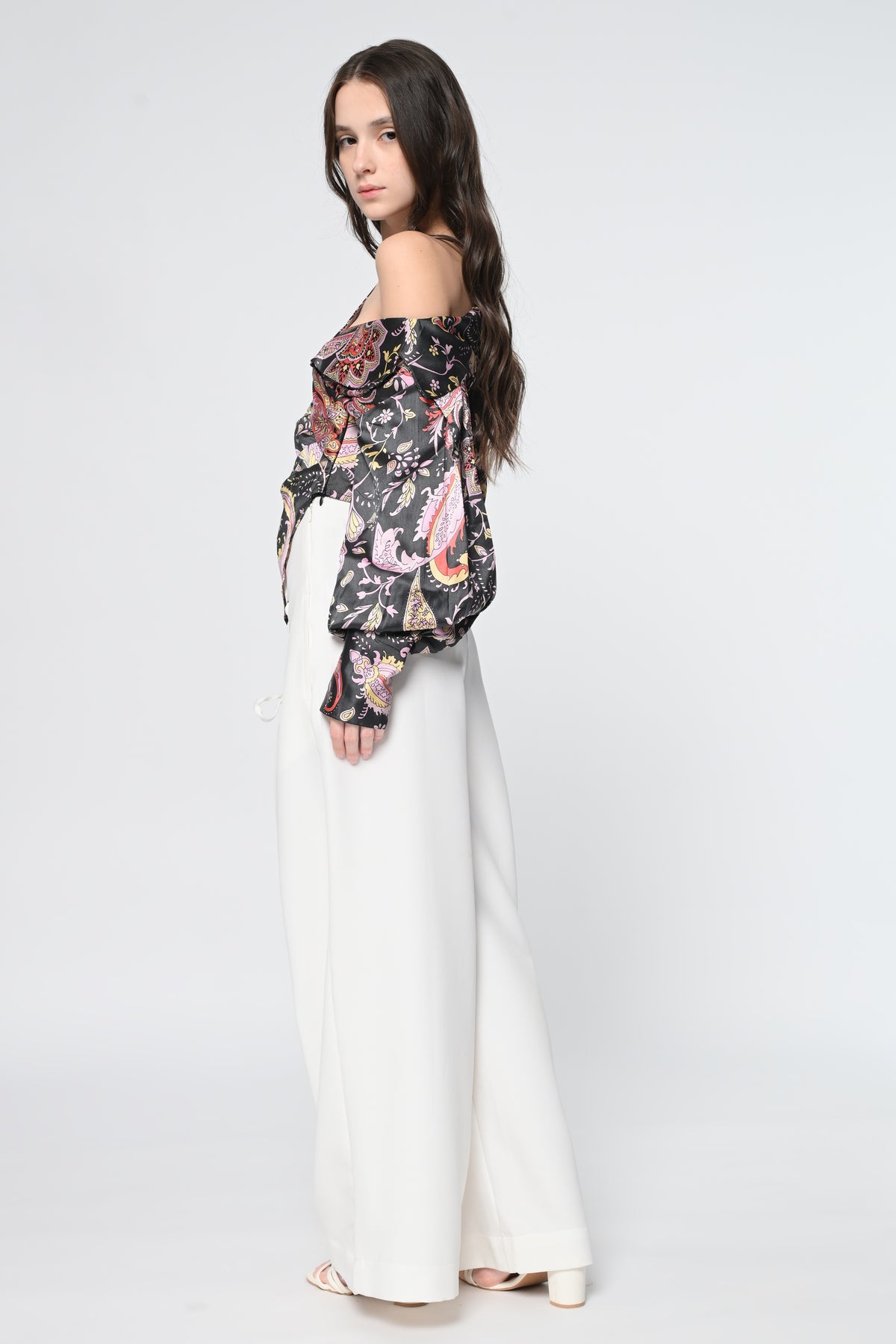 Luxe Paisley Top & Lace-Up pant Co-ord Set