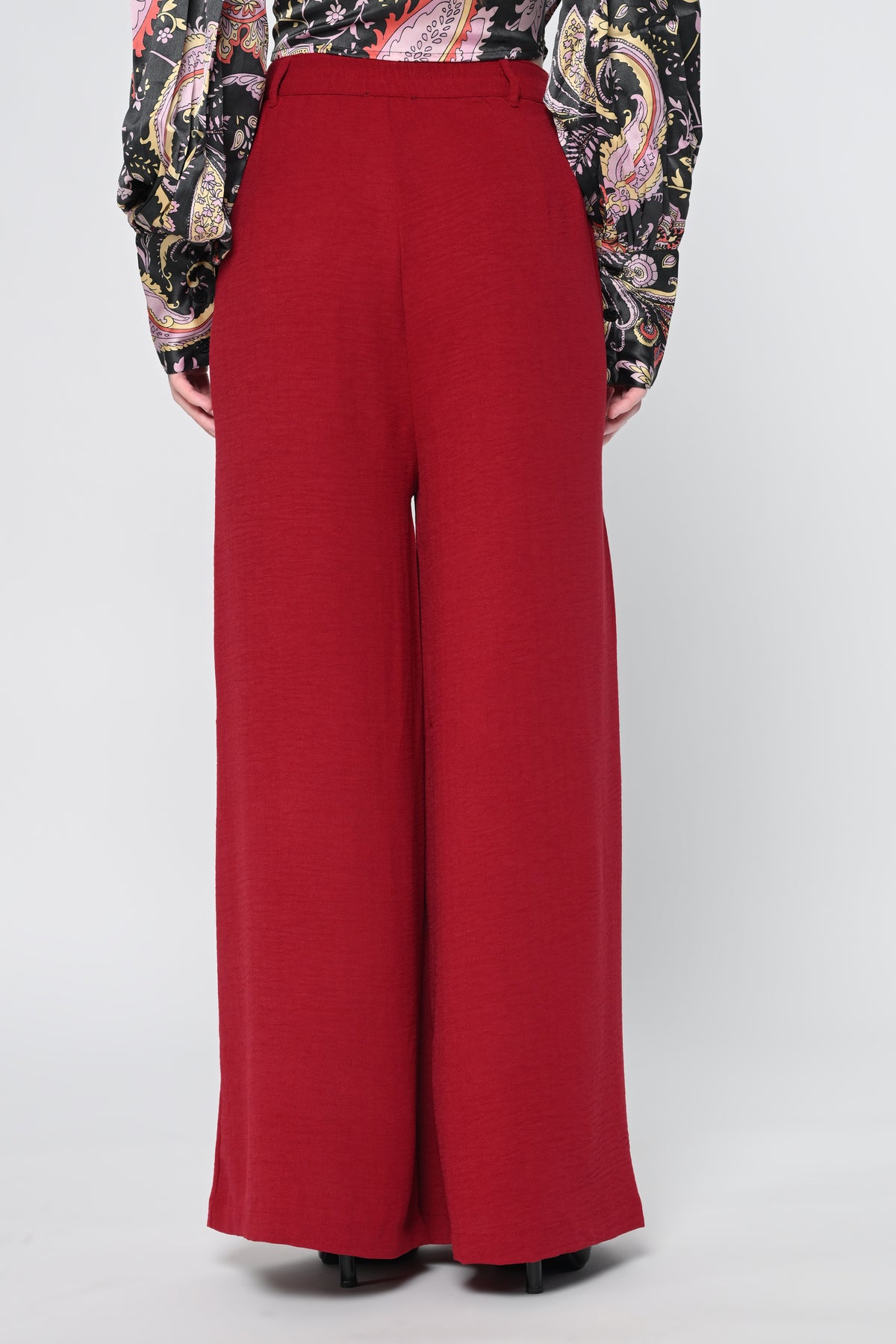 Maroon Front-Pleated Trousers