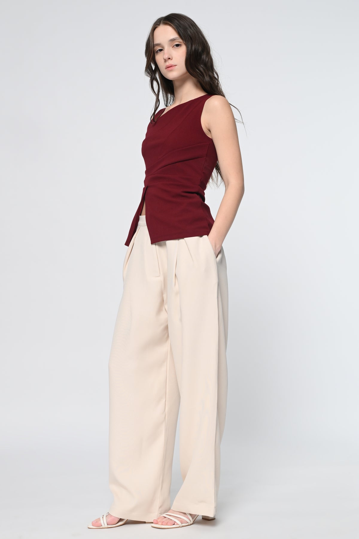 Elevated Draped Top & Tailored Pants Co-Ord Set