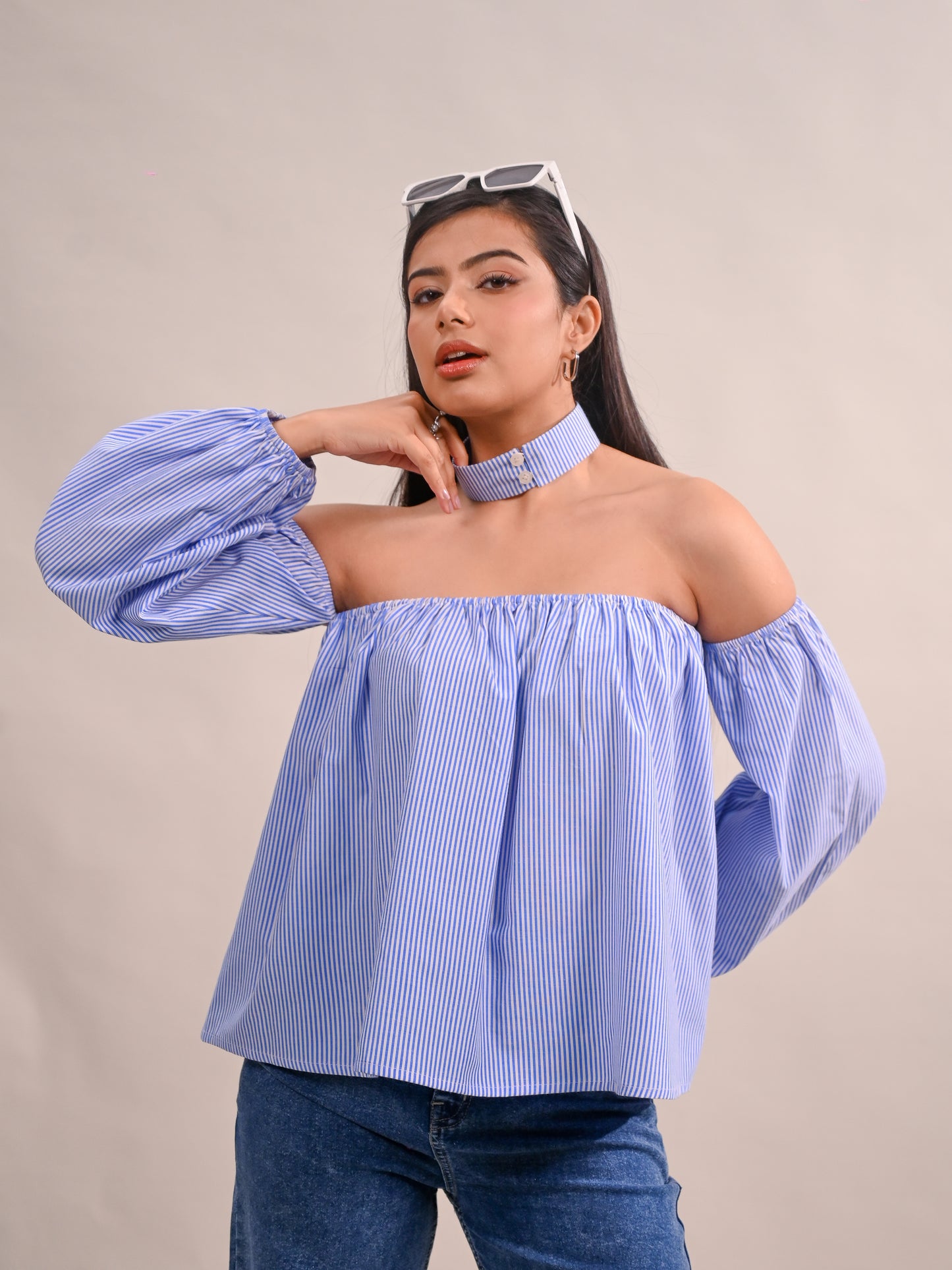 Off-Shoulder Striped Top