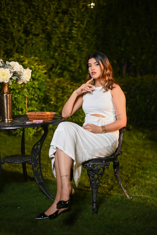 Coconut Cream Bodycon Dress Main Image