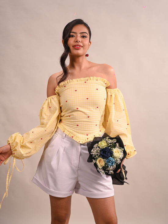 Sweetheart Smock Off-Shoulder Top