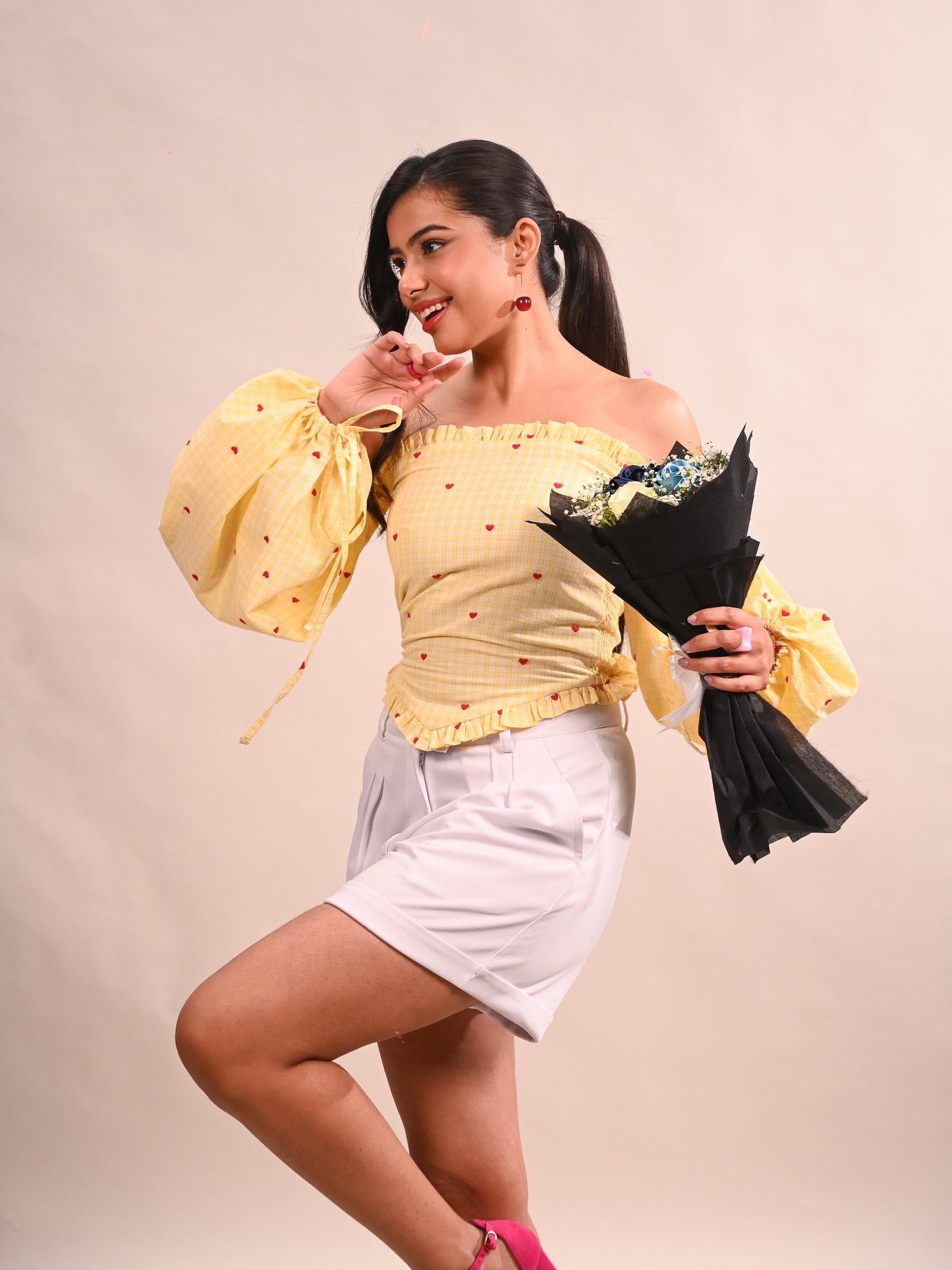 Sweetheart Smock Off-Shoulder Top