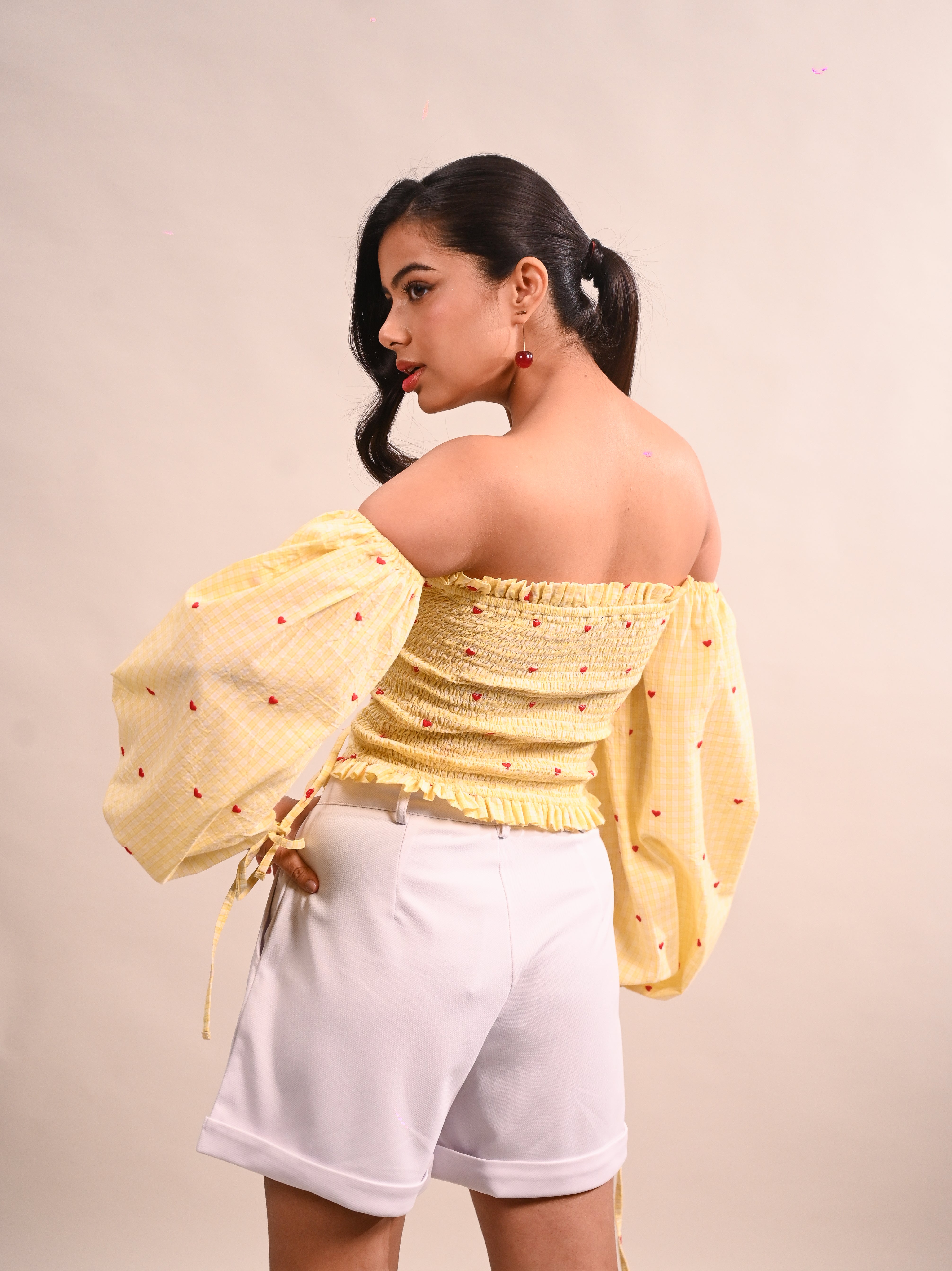 Sweetheart Smock Off-Shoulder Top