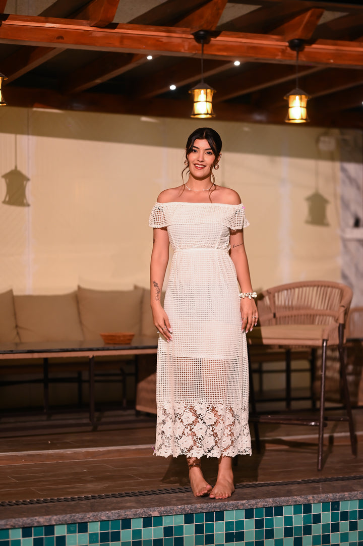 Island Glow Off-Shoulder Dress