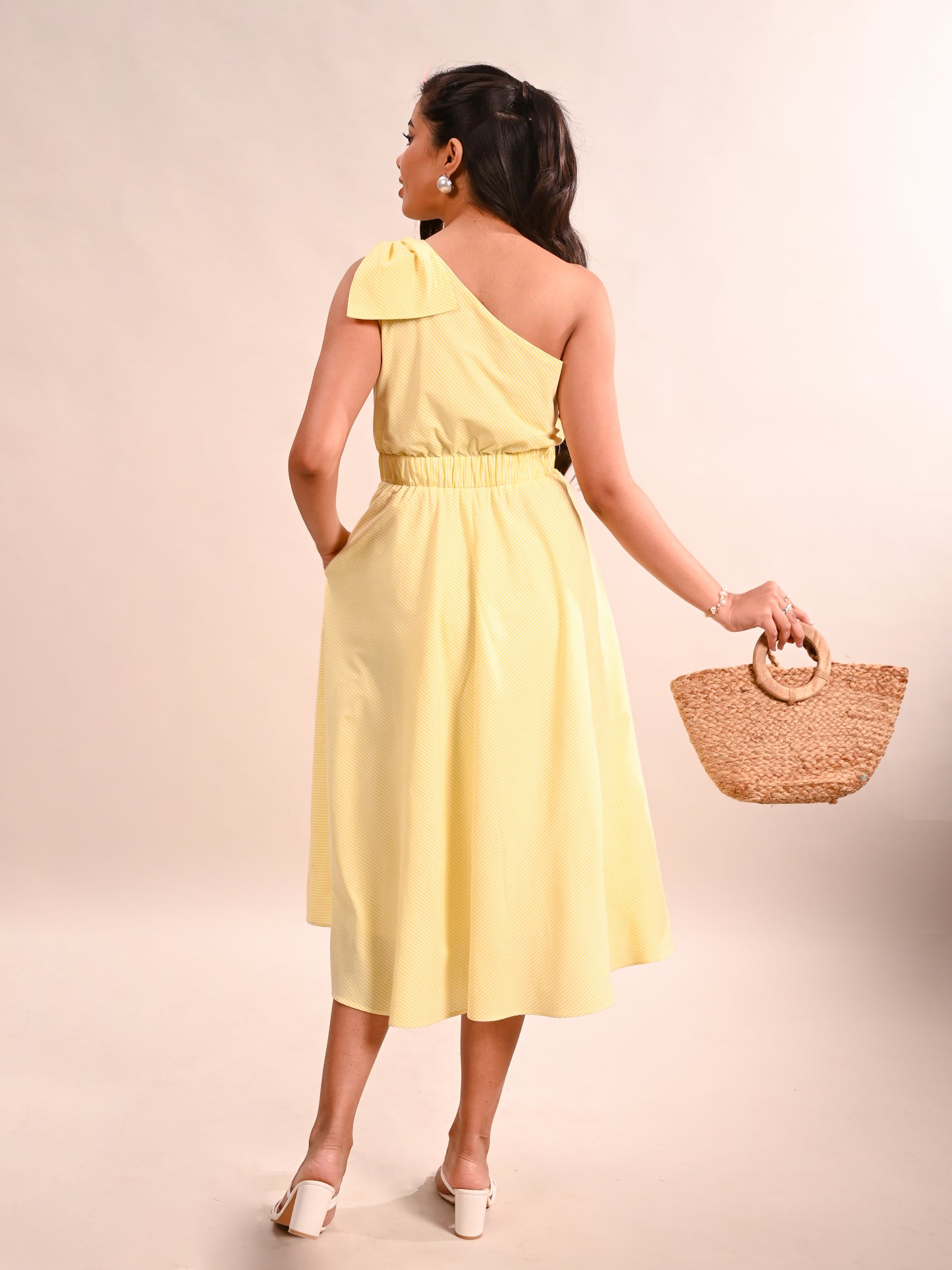 One Shoulder Midi length Dress