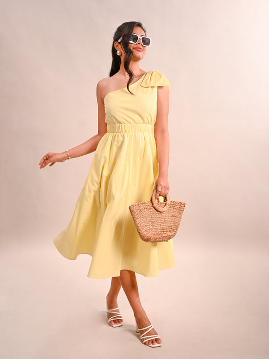 One Shoulder Midi length Dress