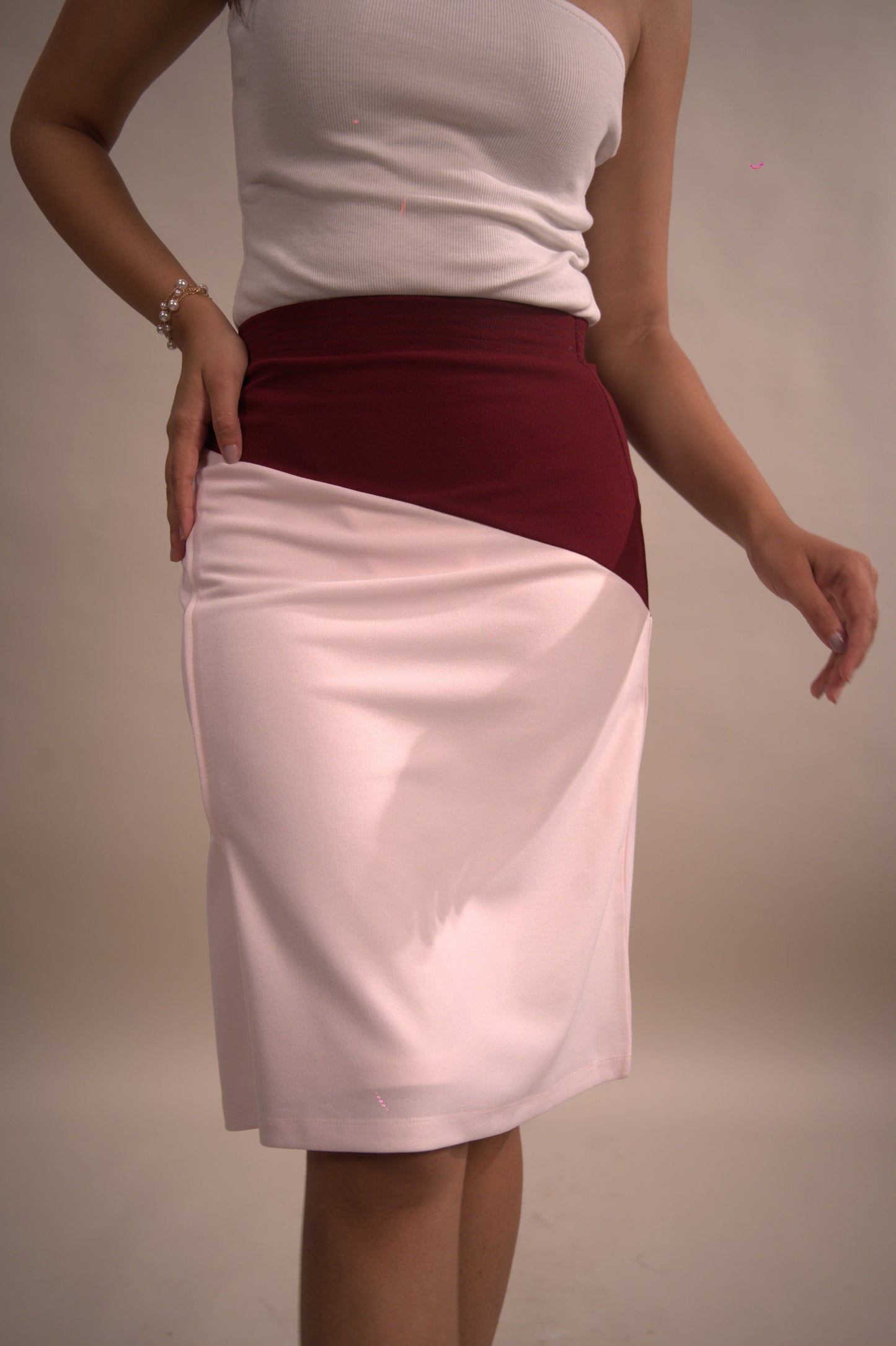 Blush Pink Colorblock Skirt
