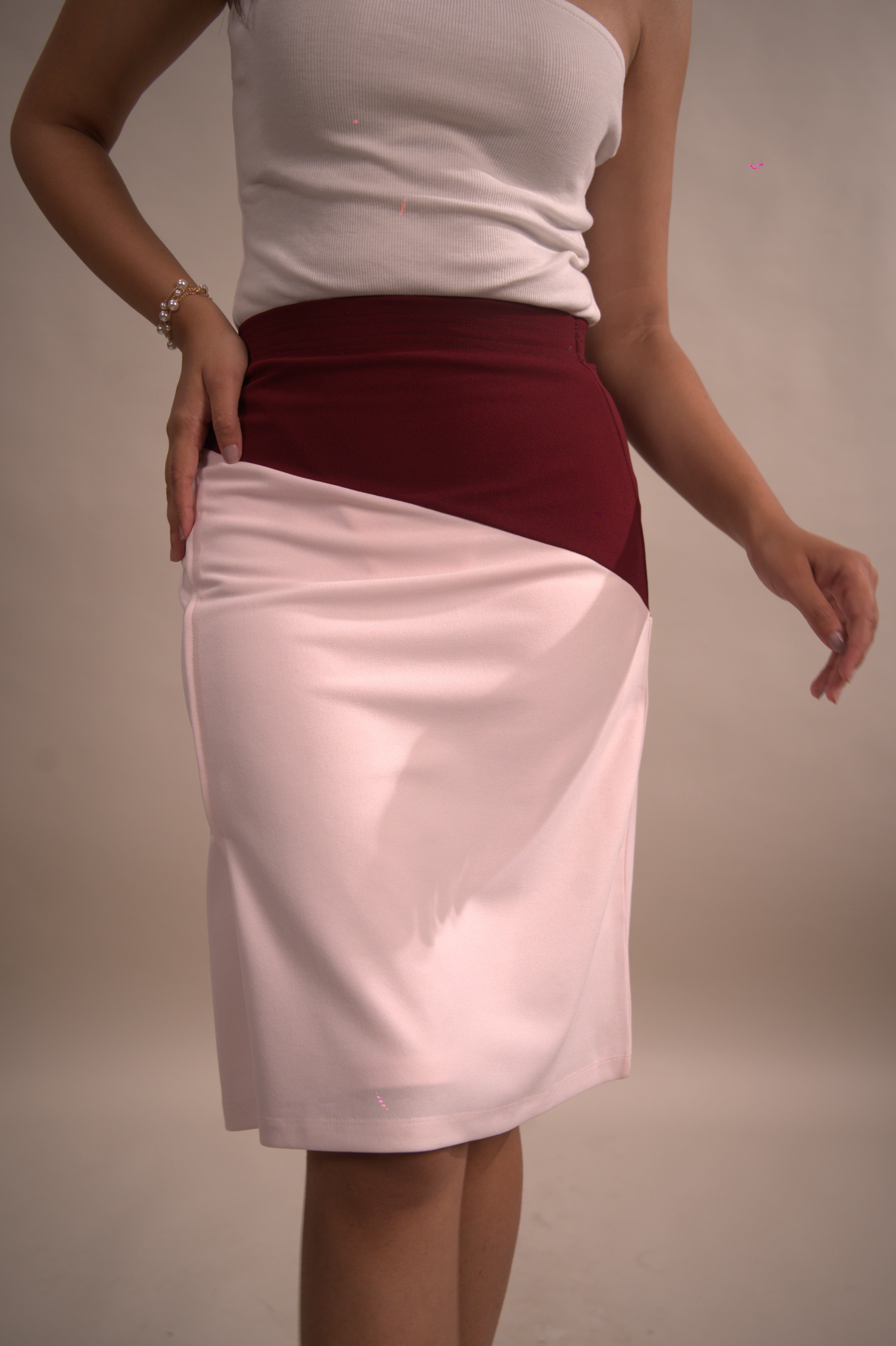 Blush Pink Colorblock Skirt