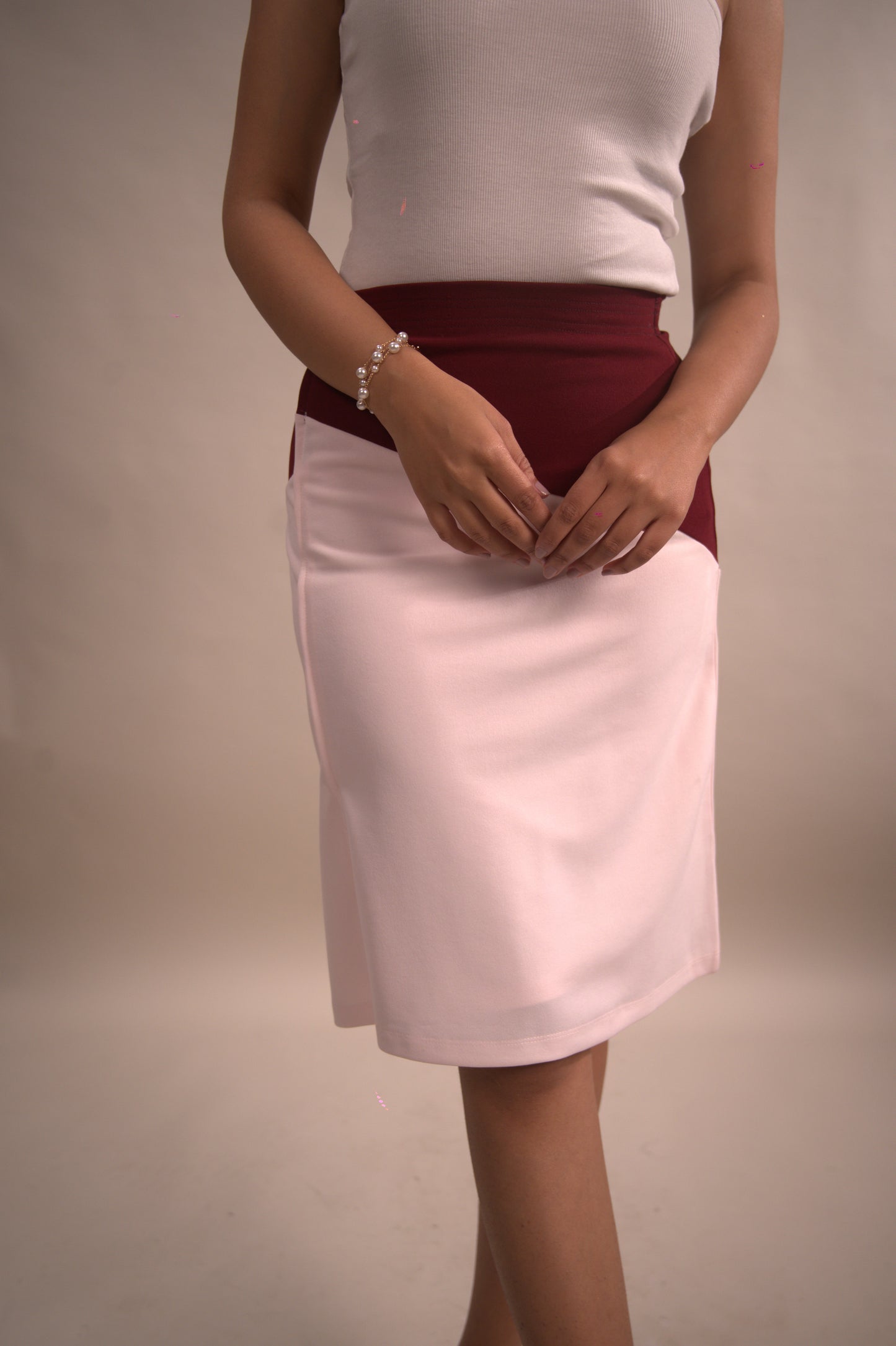 Blush Pink Colorblock Skirt