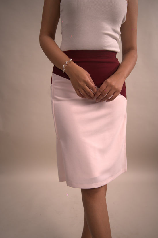 Blush Pink Colorblock Skirt