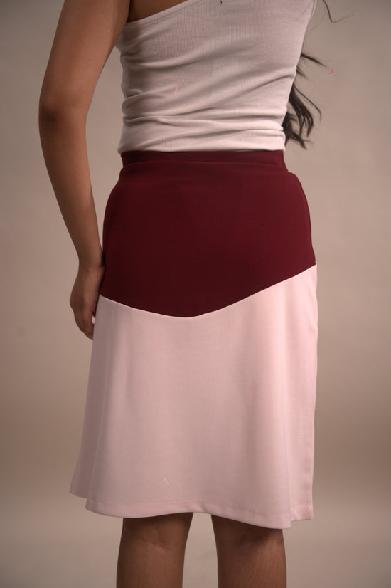 Blush Pink Colorblock Skirt