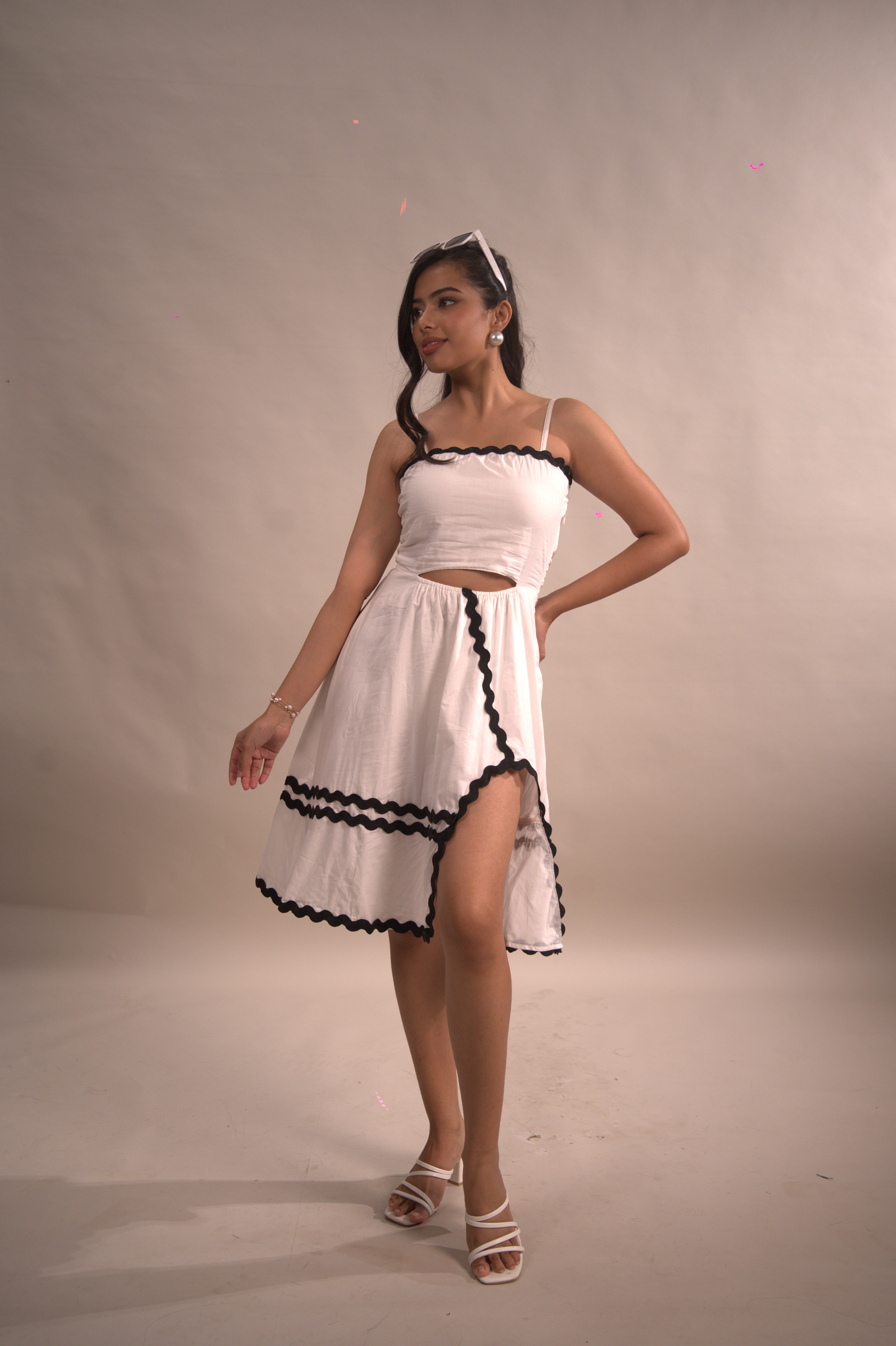 White Ric Rak Side Slit Dress
