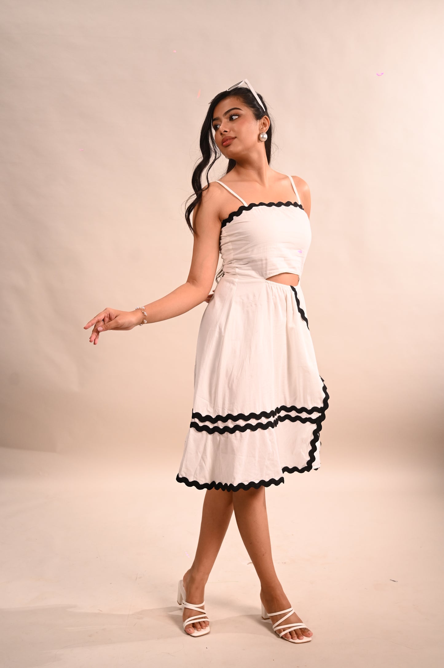 White Ric Rak Side Slit Dress