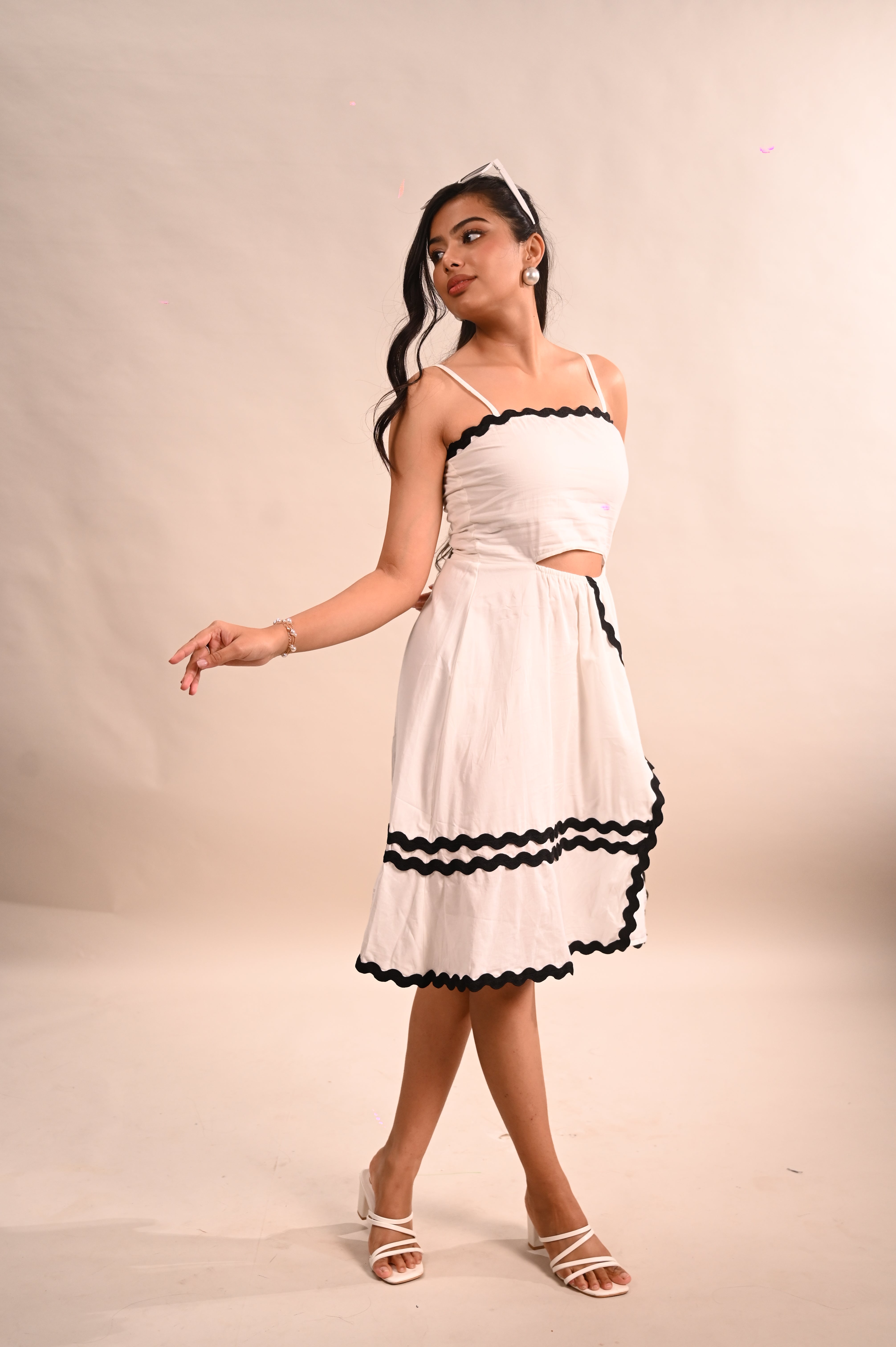 White Ric Rak Side Slit Dress