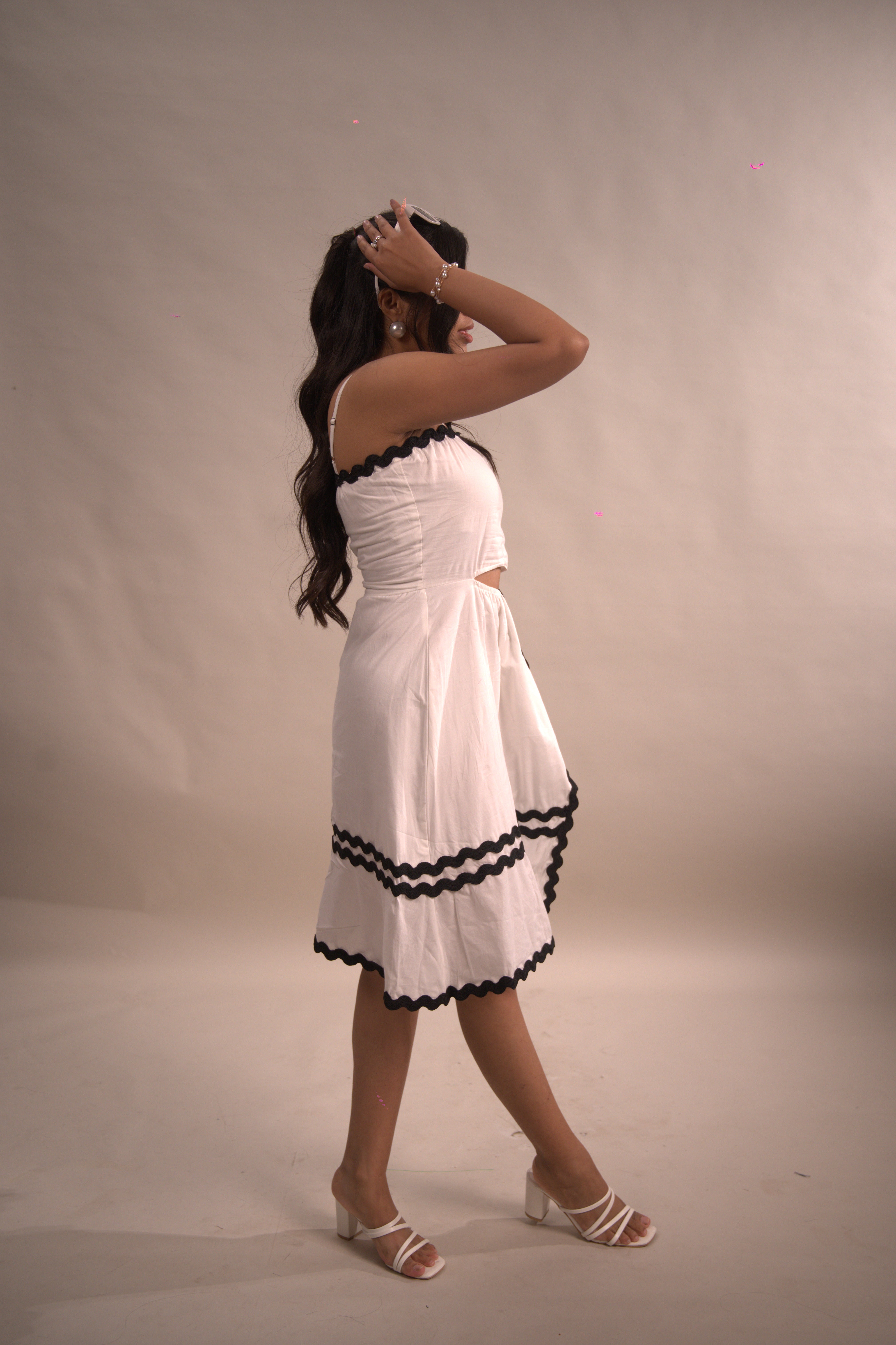 White Ric Rak Side Slit Dress