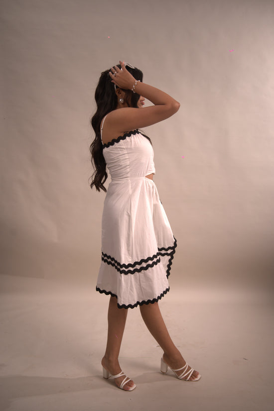 White Ric Rak Side Slit Dress