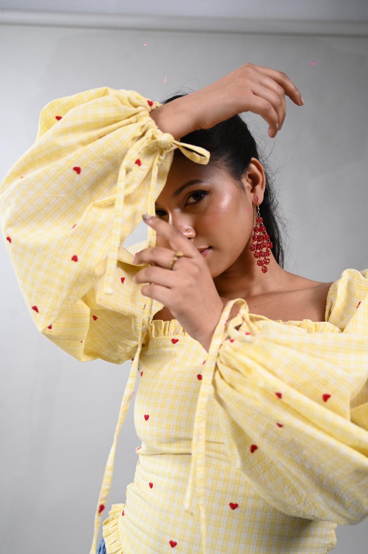 Sweetheart Smock Off-Shoulder Top