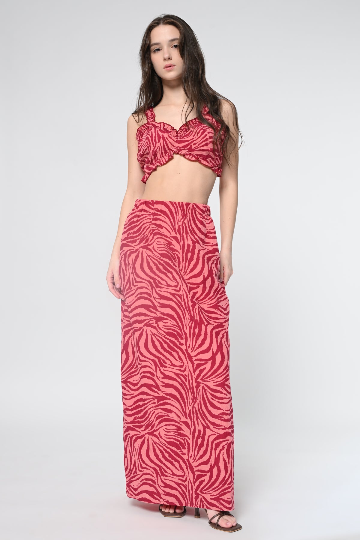Hot Pink Zebra Maxi Co-ord Set