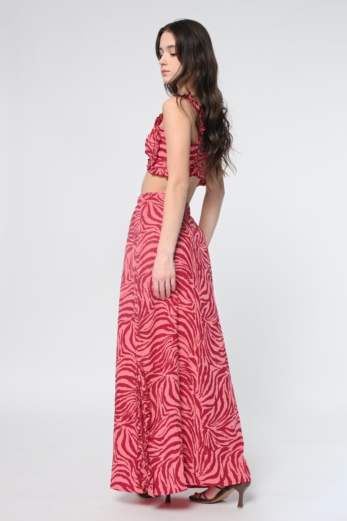 Hot Pink Zebra Maxi Co-ord Set