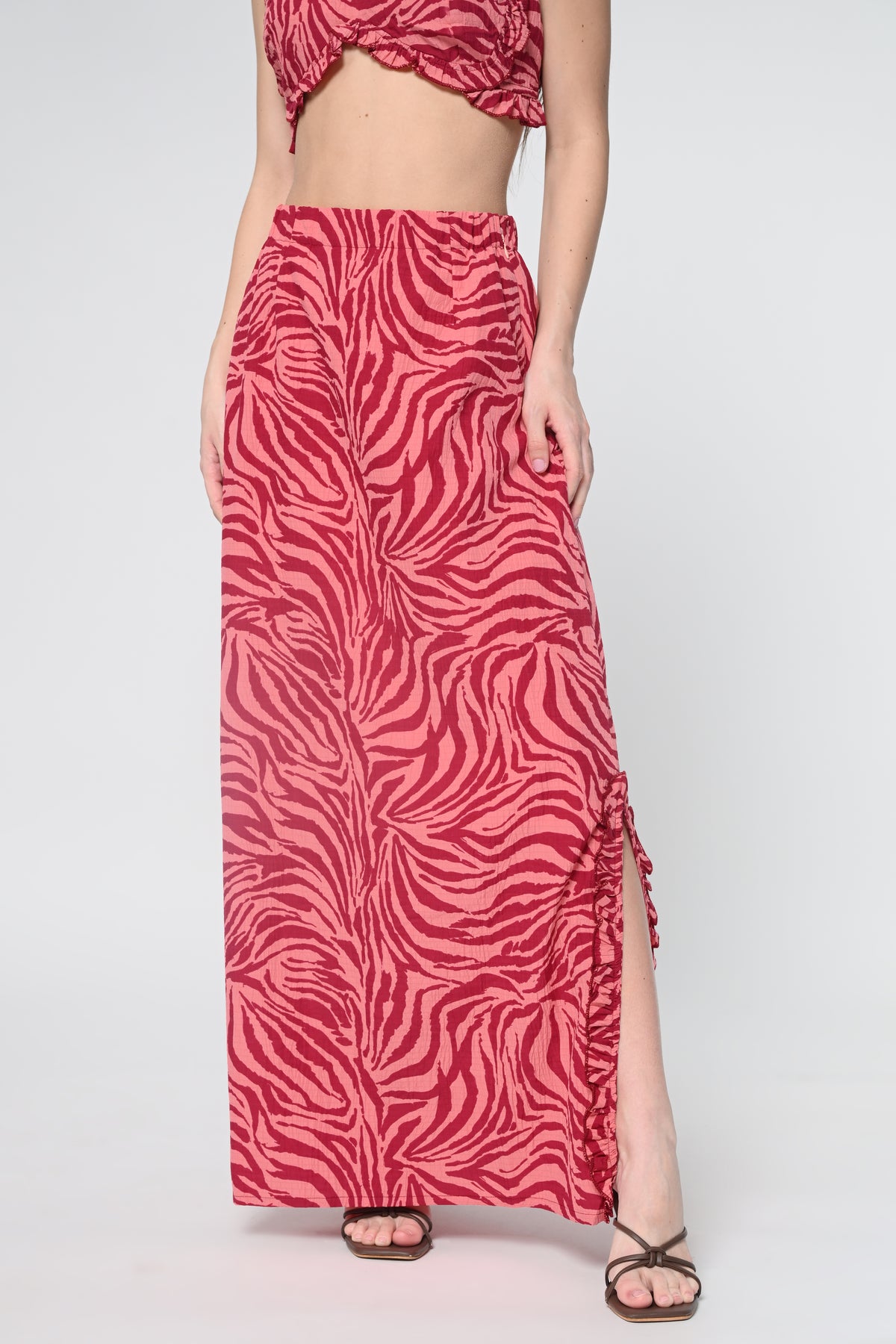 Hot Pink Zebra Maxi Co-ord Set