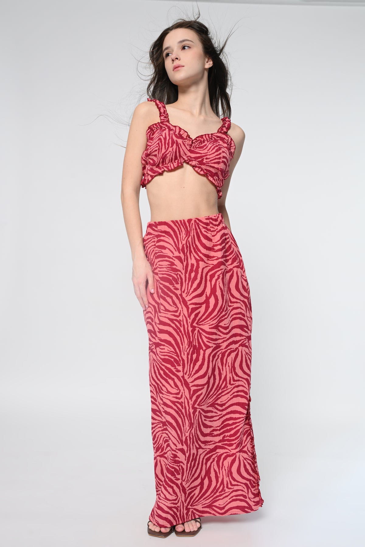 Hot Pink Zebra Maxi Co-ord Set
