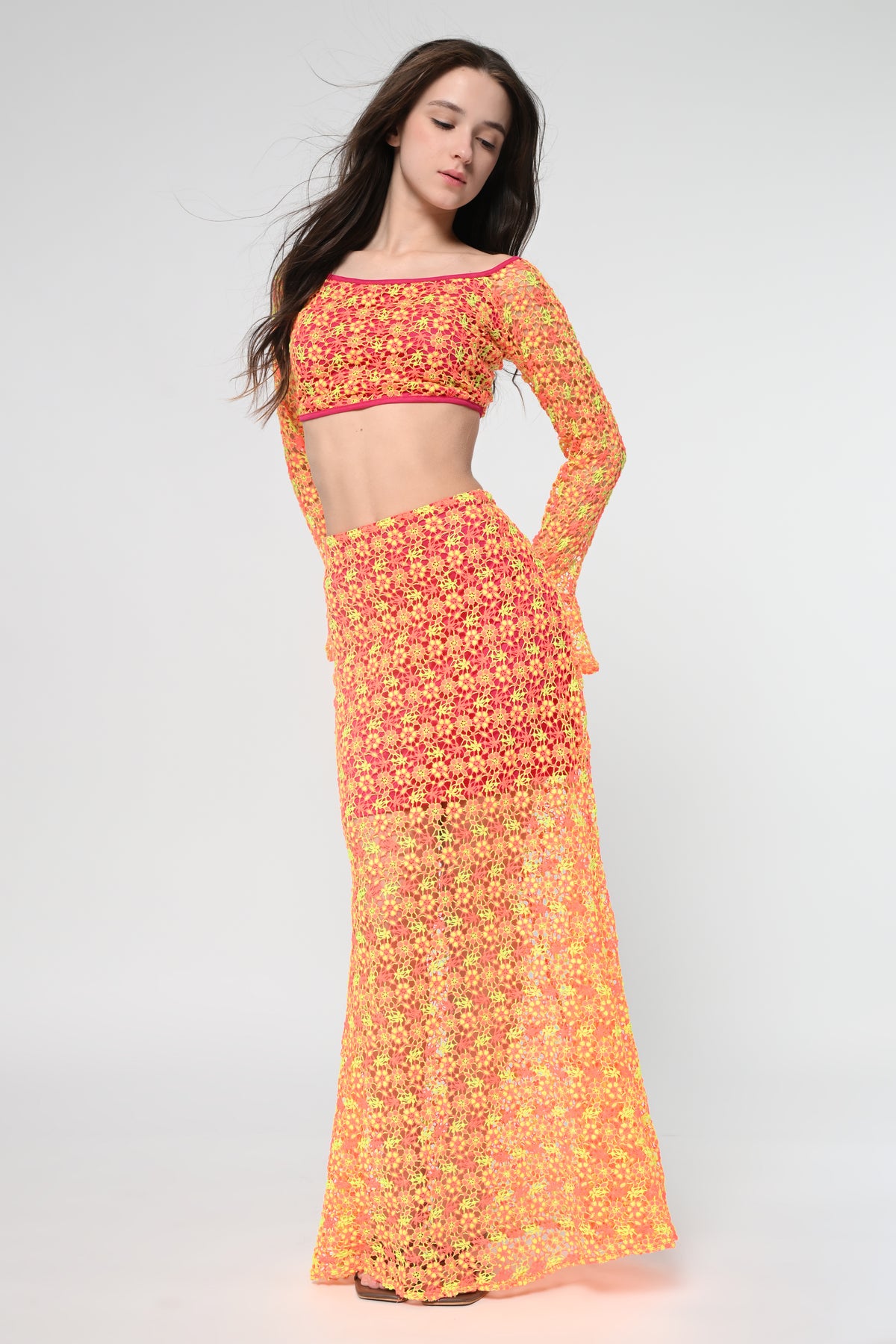 Sunset Bloom Lace Co-ord Set