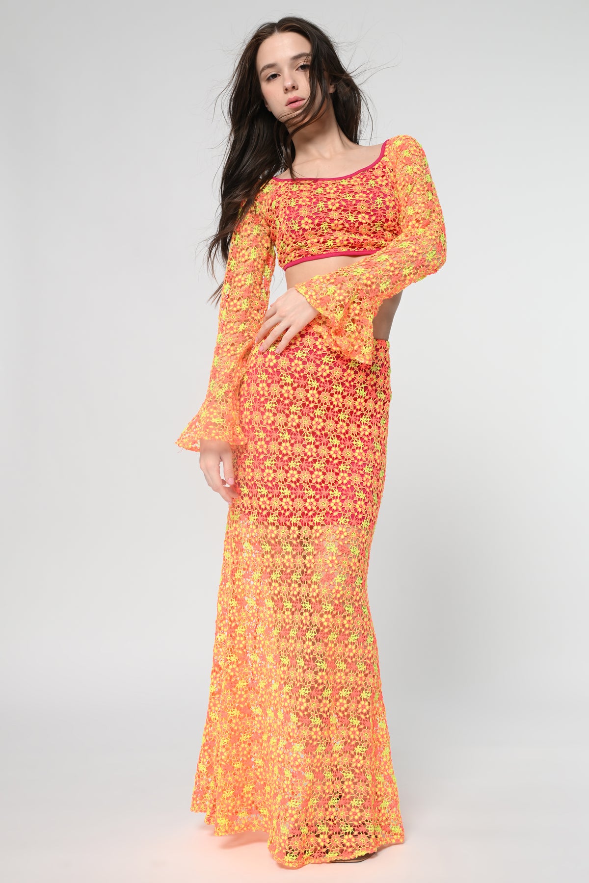 Sunset Bloom Lace Co-ord Set