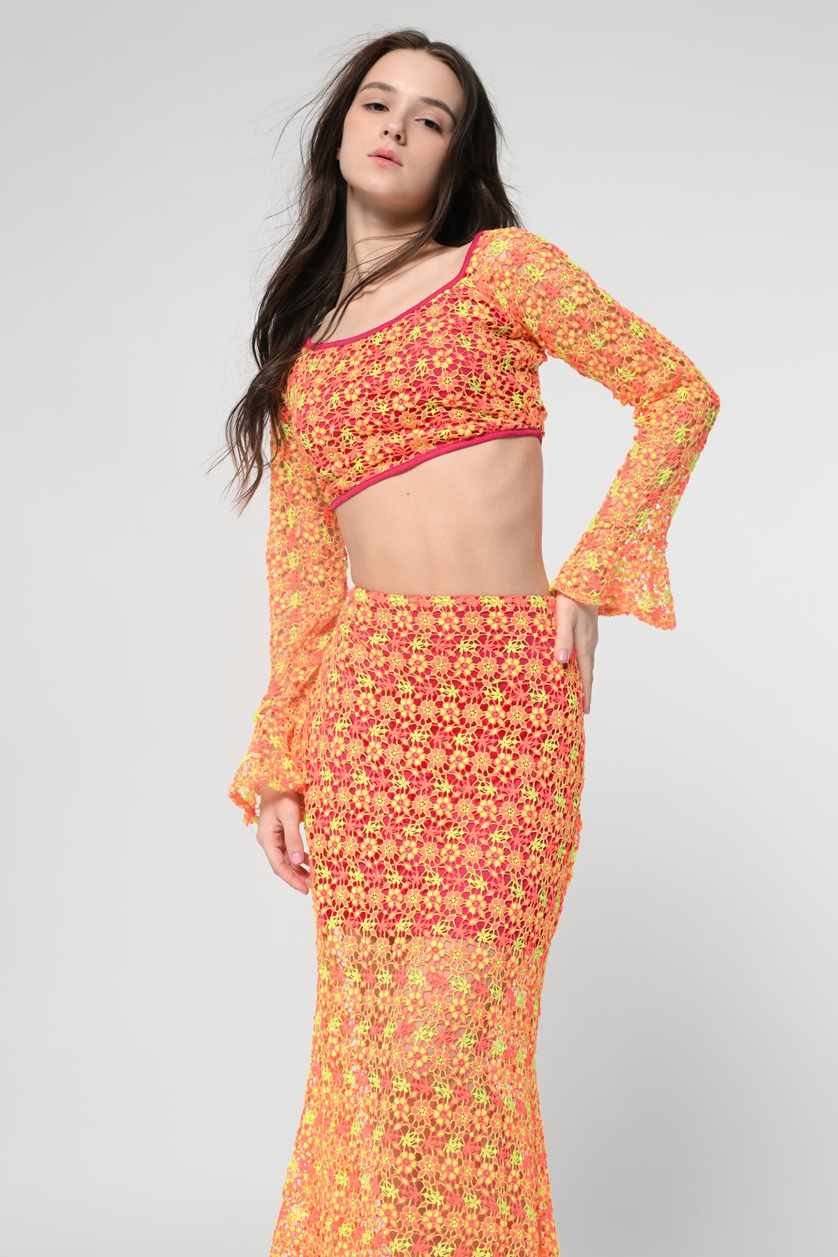 Sunset Bloom Lace Co-ord Set