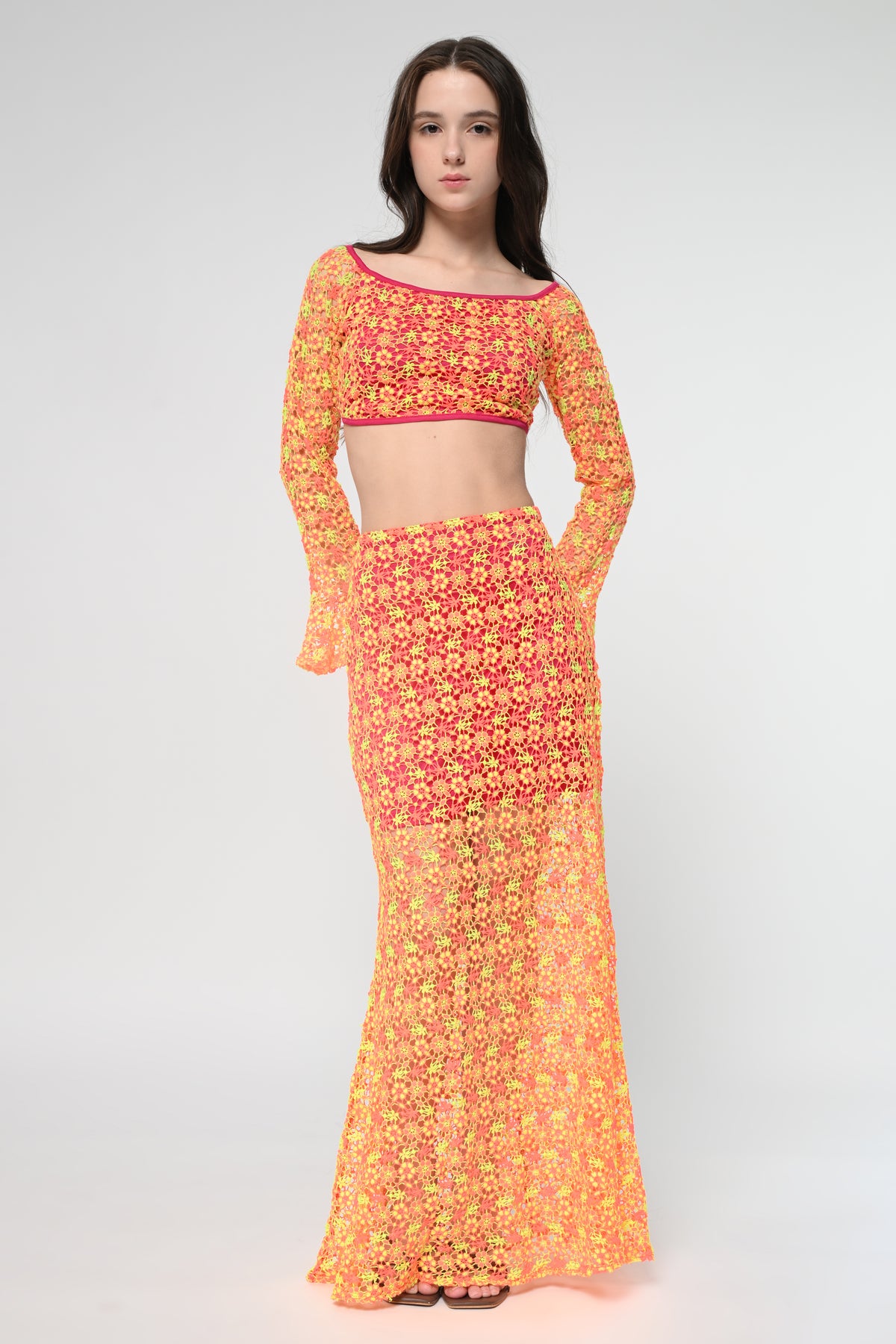 Sunset Bloom Lace Co-ord Set