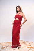 Crimson Eclipse Cutout Dress
