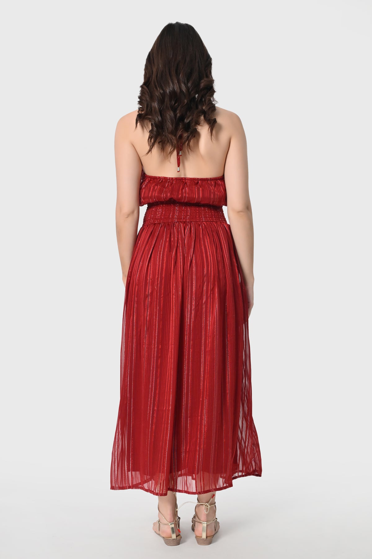 Crimson Radiance Maxi Dress