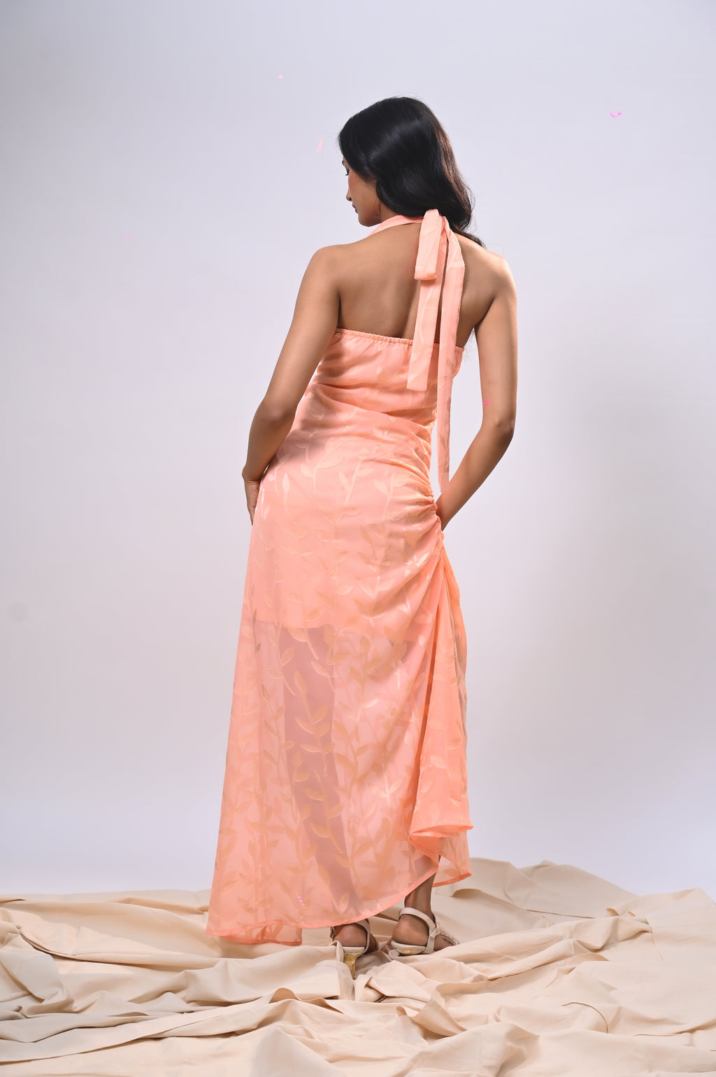Apricot Aura Asymmetrical Dress