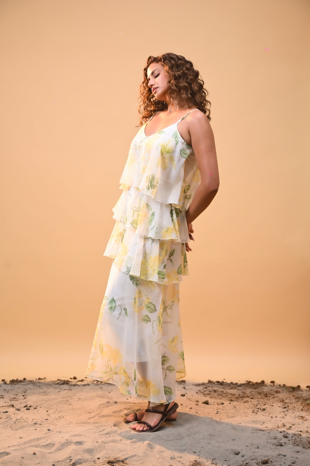 Floral Whisper Ruffle Dress