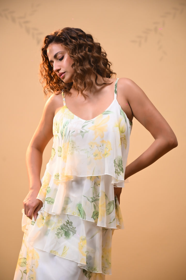 Floral Whisper Ruffle Dress