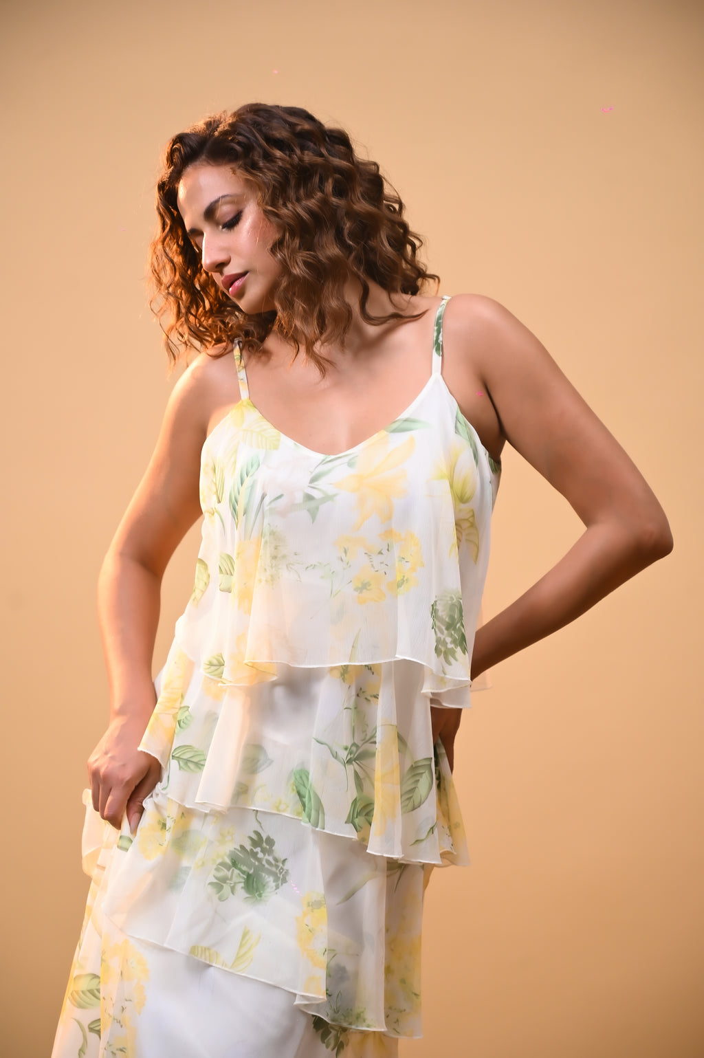 Floral Whisper Ruffle Dress