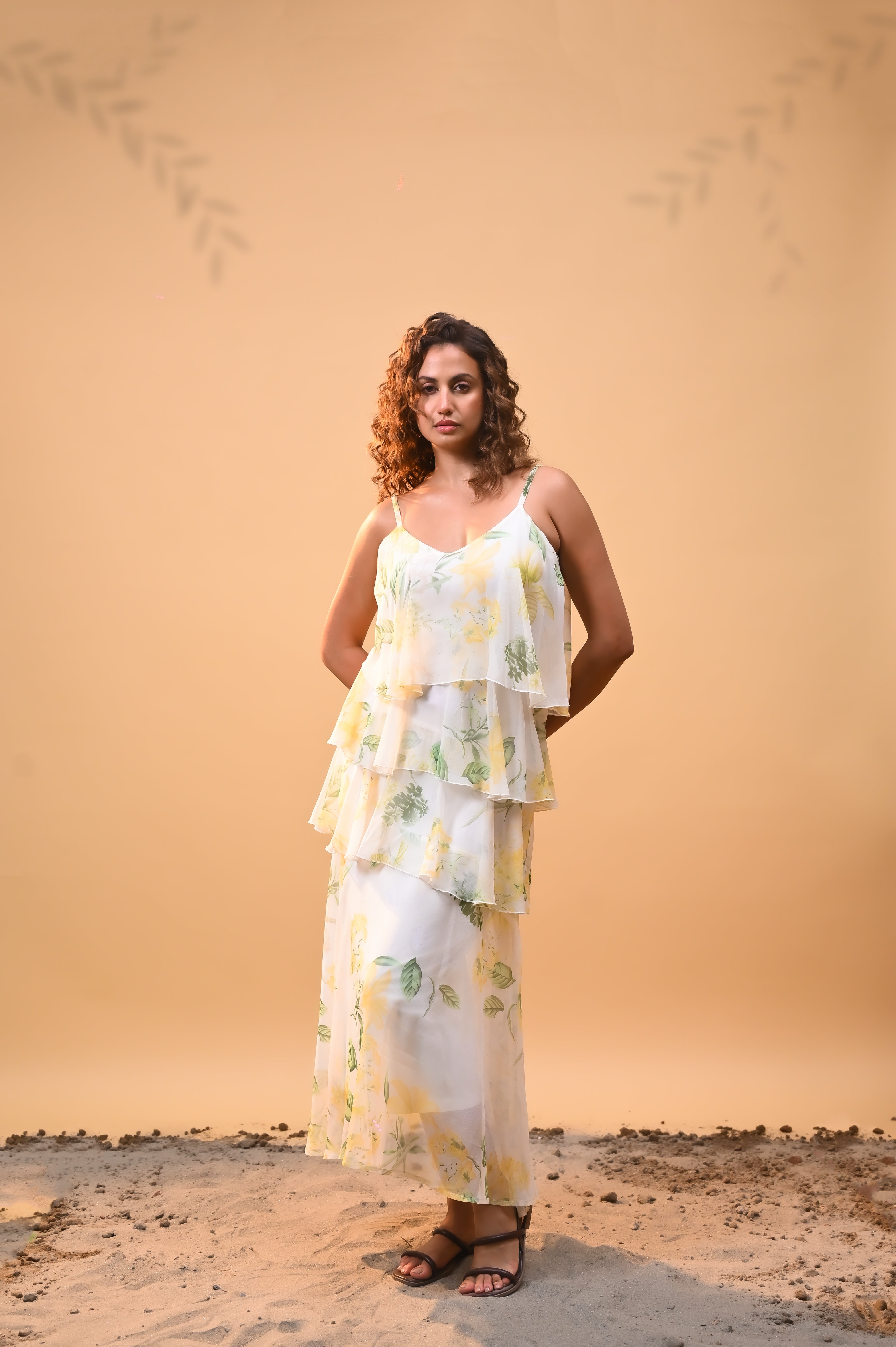 Floral Whisper Ruffle Dress