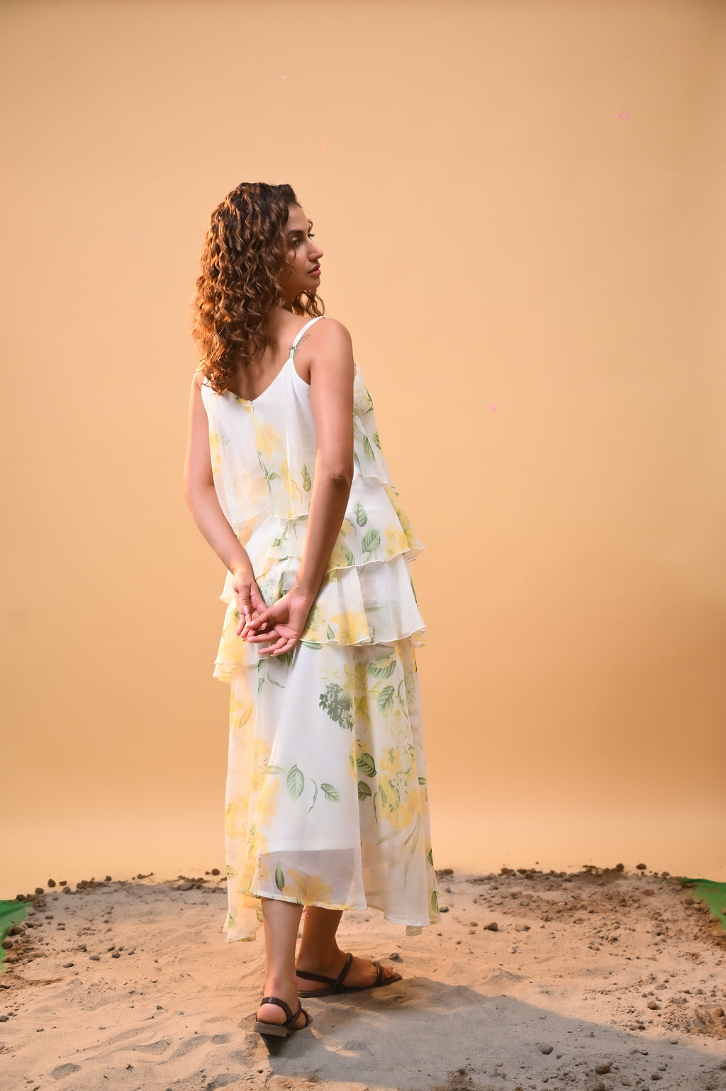 Floral Whisper Ruffle Dress