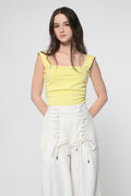Yellow Back Knot Bodysuit