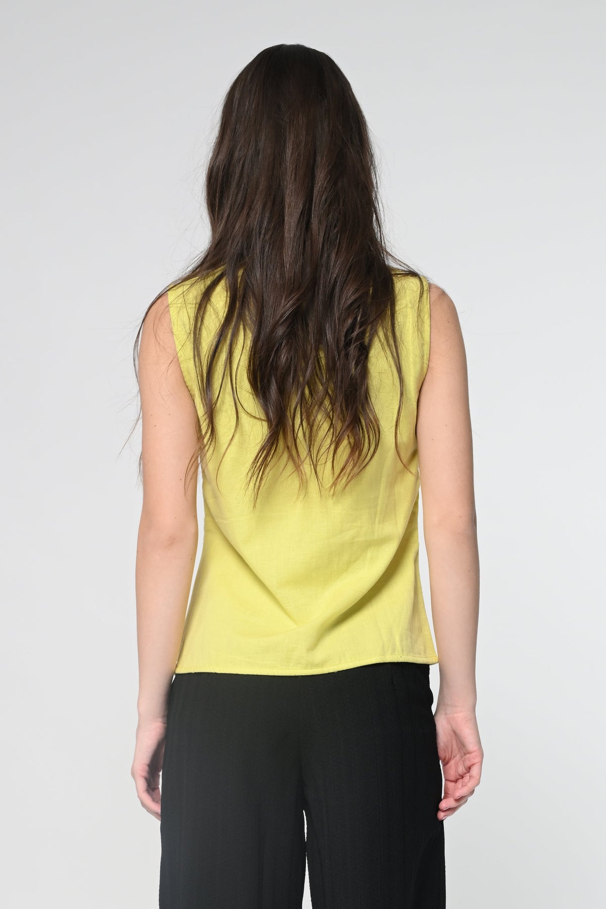 Yellow Buckel Peplum Top