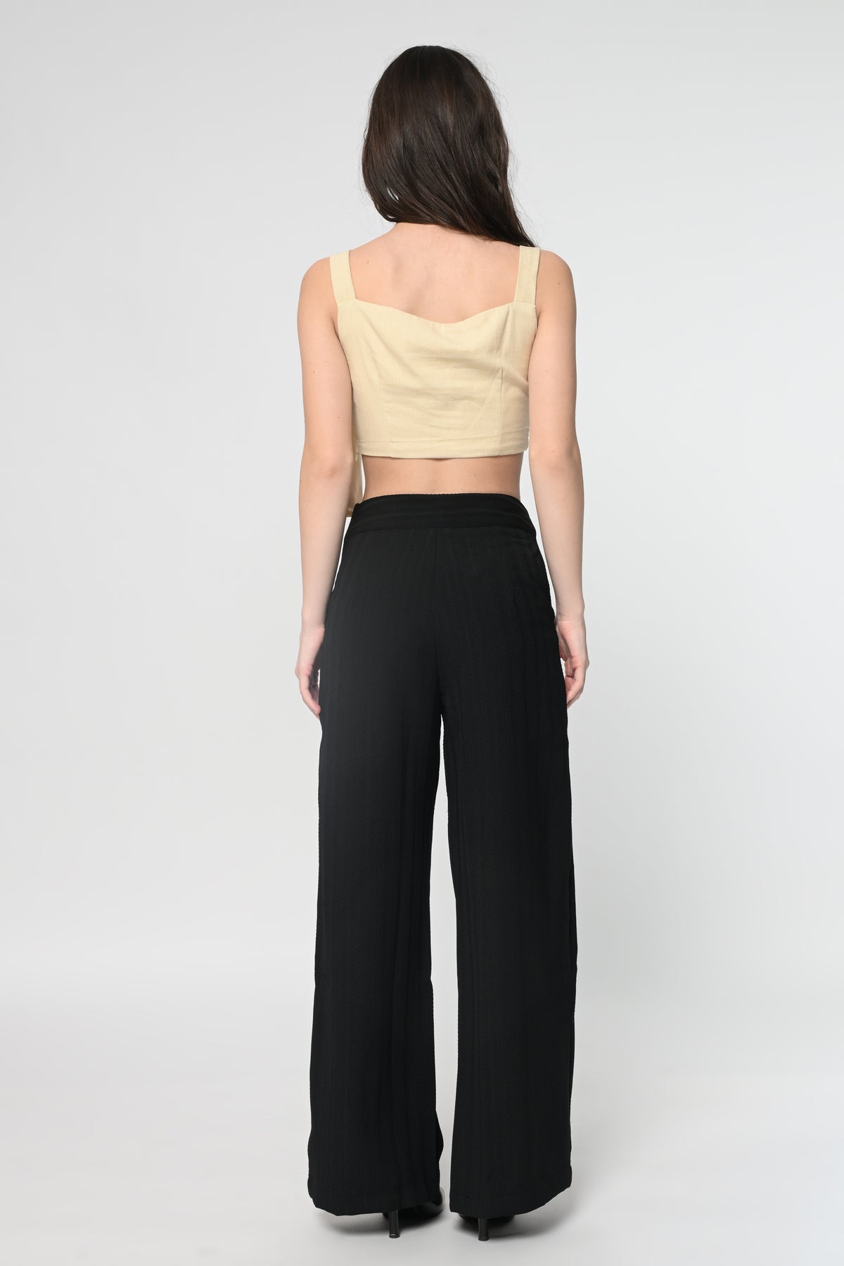 Beige Front Tie Top