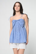 Blue Check Bow Top
