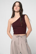 Maroon Back Cut Out Top