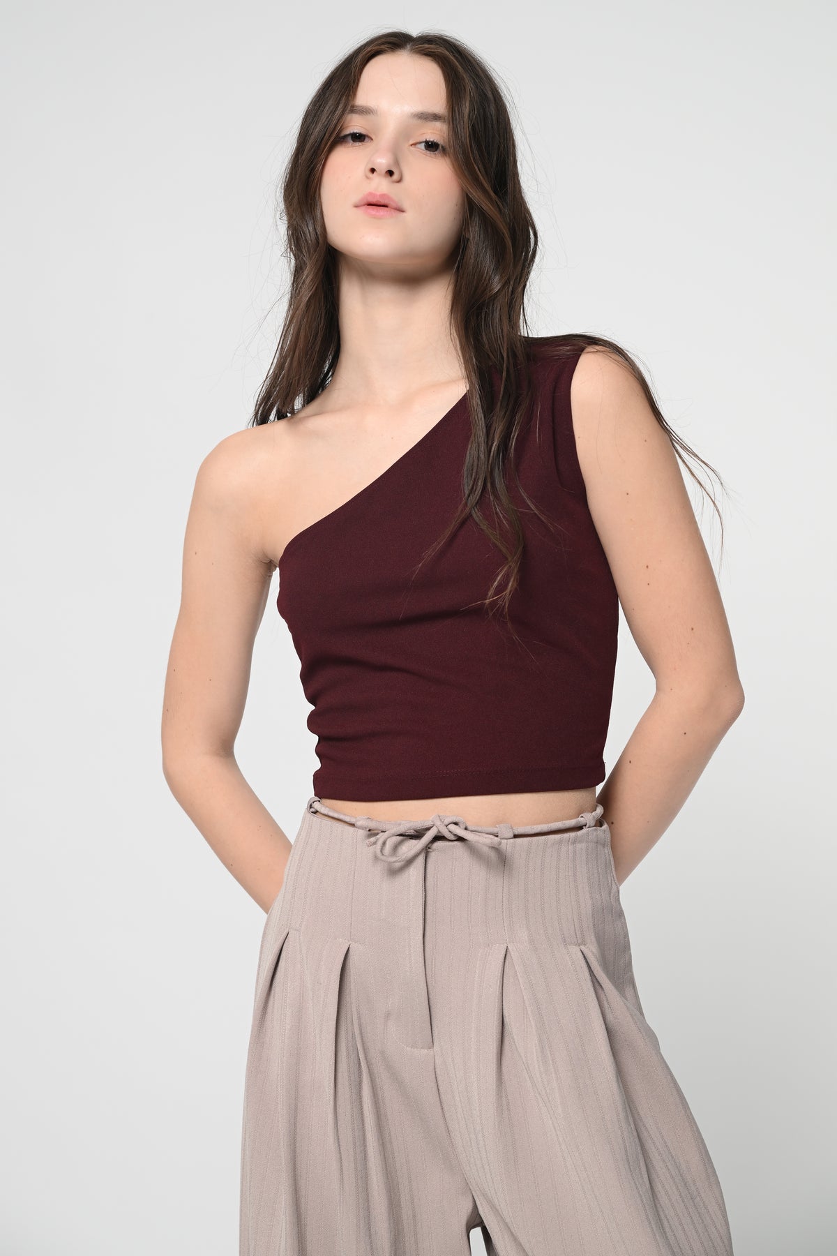 Maroon Back Cut Out Top